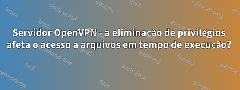 Servidor OpenVPN - a eliminação de privilégios afeta o acesso a arquivos em tempo de execução?