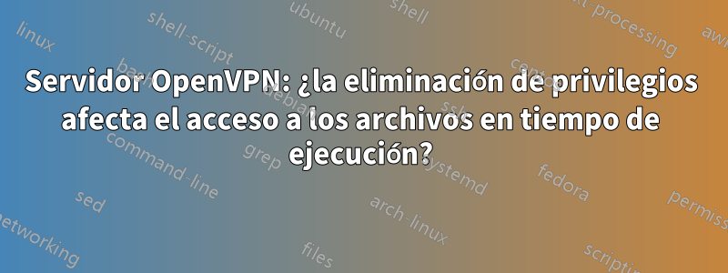 Servidor OpenVPN: ¿la eliminación de privilegios afecta el acceso a los archivos en tiempo de ejecución?
