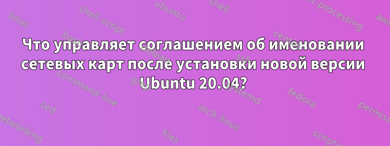 Что управляет соглашением об именовании сетевых карт после установки новой версии Ubuntu 20.04?