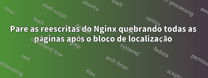 Pare as reescritas do Nginx quebrando todas as páginas após o bloco de localização