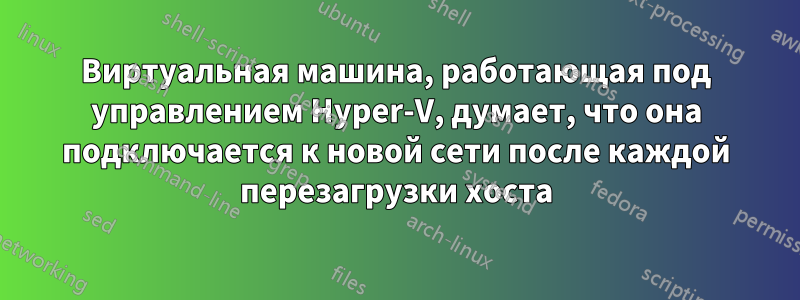 Виртуальная машина, работающая под управлением Hyper-V, думает, что она подключается к новой сети после каждой перезагрузки хоста