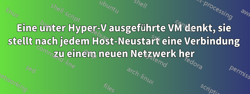 Eine unter Hyper-V ausgeführte VM denkt, sie stellt nach jedem Host-Neustart eine Verbindung zu einem neuen Netzwerk her