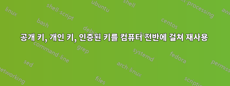 공개 키, 개인 키, 인증된 키를 컴퓨터 전반에 걸쳐 재사용