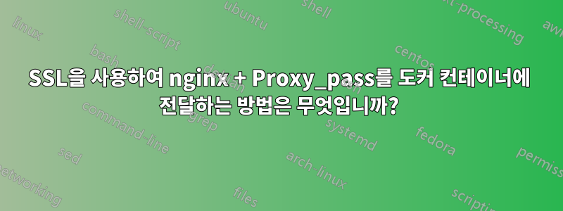 SSL을 사용하여 nginx + Proxy_pass를 도커 컨테이너에 전달하는 방법은 무엇입니까?