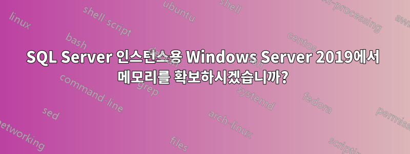 SQL Server 인스턴스용 Windows Server 2019에서 메모리를 확보하시겠습니까?