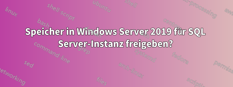 Speicher in Windows Server 2019 für SQL Server-Instanz freigeben?