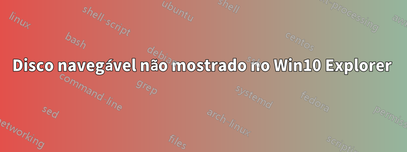 Disco navegável não mostrado no Win10 Explorer
