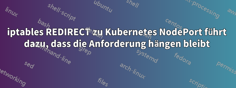 iptables REDIRECT zu Kubernetes NodePort führt dazu, dass die Anforderung hängen bleibt