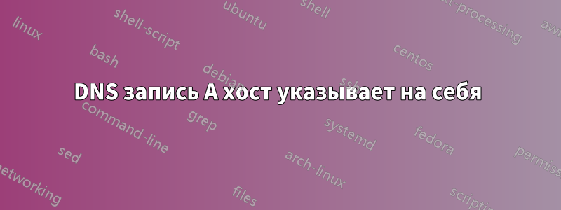 DNS запись A хост указывает на себя