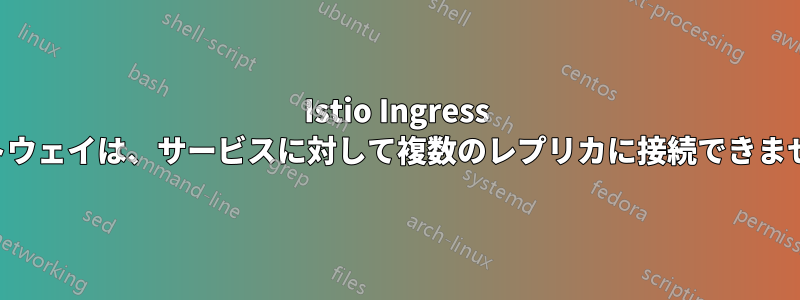 Istio Ingress ゲートウェイは、サービスに対して複数のレプリカに接続できません。