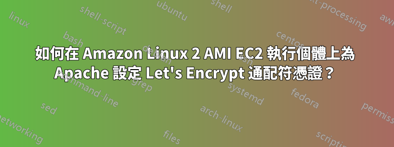 如何在 Amazon Linux 2 AMI EC2 執行個體上為 Apache 設定 Let's Encrypt 通配符憑證？