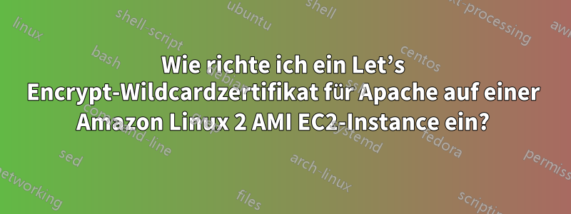 Wie richte ich ein Let’s Encrypt-Wildcardzertifikat für Apache auf einer Amazon Linux 2 AMI EC2-Instance ein?