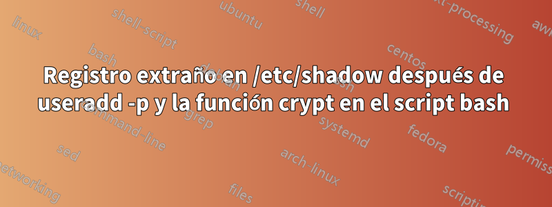 Registro extraño en /etc/shadow después de useradd -p y la función crypt en el script bash