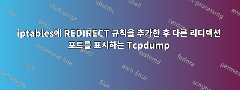 iptables에 REDIRECT 규칙을 추가한 후 다른 리디렉션 포트를 표시하는 Tcpdump