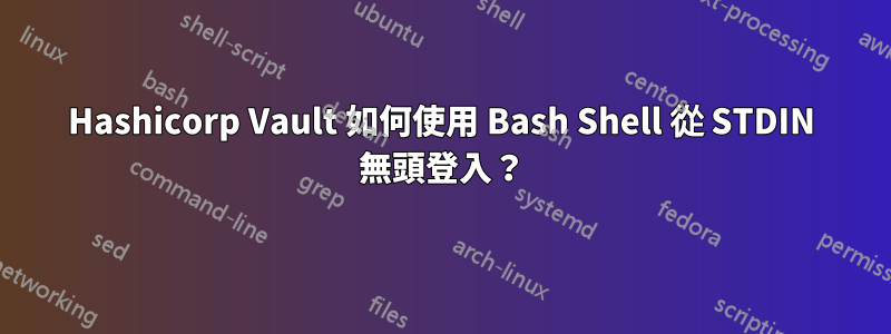 Hashicorp Vault 如何使用 Bash Shell 從 STDIN 無頭登入？