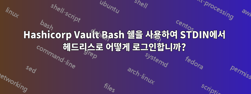 Hashicorp Vault Bash 쉘을 사용하여 STDIN에서 헤드리스로 어떻게 로그인합니까?