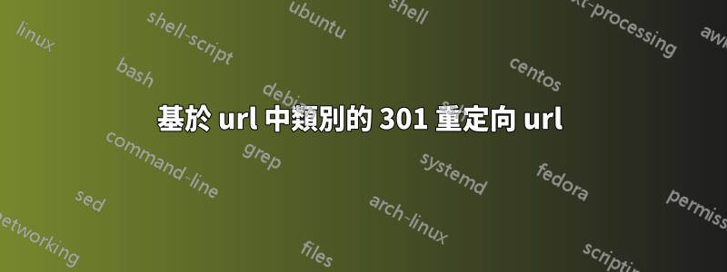 基於 url 中類別的 301 重定向 url