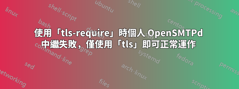 使用「tls-require」時個人 OpenSMTPd 中繼失敗，僅使用「tls」即可正常運作