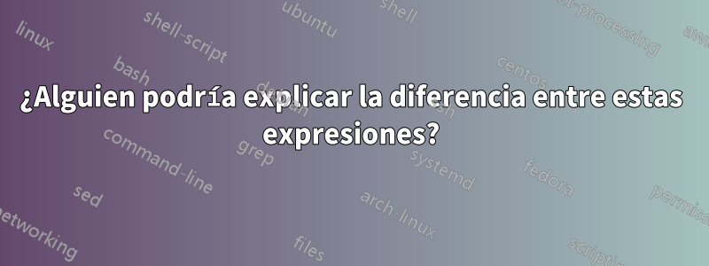 ¿Alguien podría explicar la diferencia entre estas expresiones?