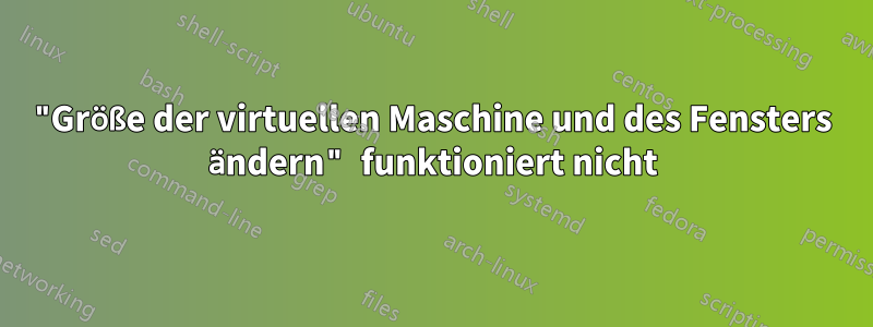 "Größe der virtuellen Maschine und des Fensters ändern" funktioniert nicht