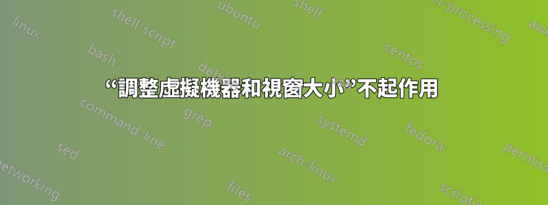 “調整虛擬機器和視窗大小”不起作用