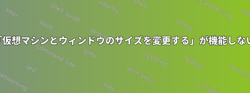 「仮想マシンとウィンドウのサイズを変更する」が機能しない