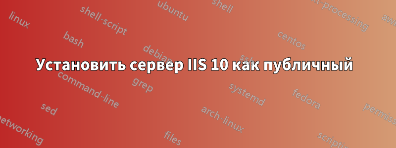 Установить сервер IIS 10 как публичный 