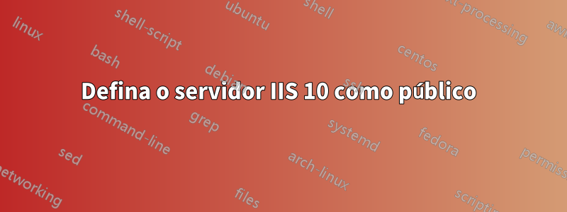 Defina o servidor IIS 10 como público 