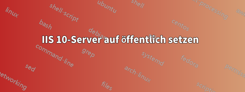 IIS 10-Server auf öffentlich setzen 