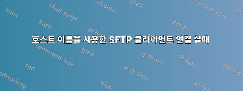 호스트 이름을 사용한 SFTP 클라이언트 연결 실패