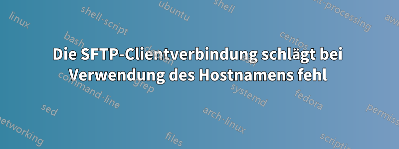 Die SFTP-Clientverbindung schlägt bei Verwendung des Hostnamens fehl
