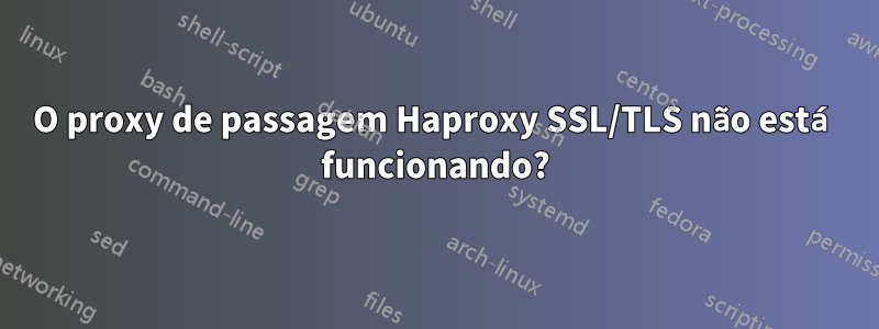 O proxy de passagem Haproxy SSL/TLS não está funcionando?