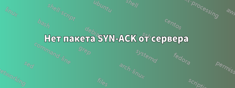 Нет пакета SYN-ACK от сервера