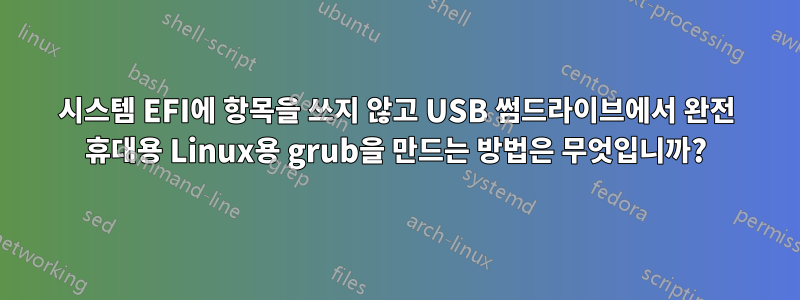 시스템 EFI에 항목을 쓰지 않고 USB 썸드라이브에서 완전 휴대용 Linux용 grub을 만드는 방법은 무엇입니까?