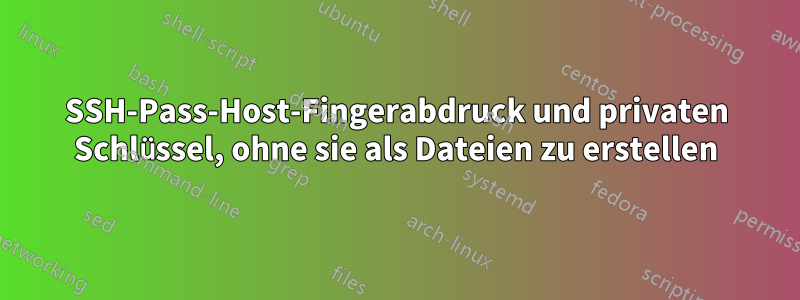 SSH-Pass-Host-Fingerabdruck und privaten Schlüssel, ohne sie als Dateien zu erstellen