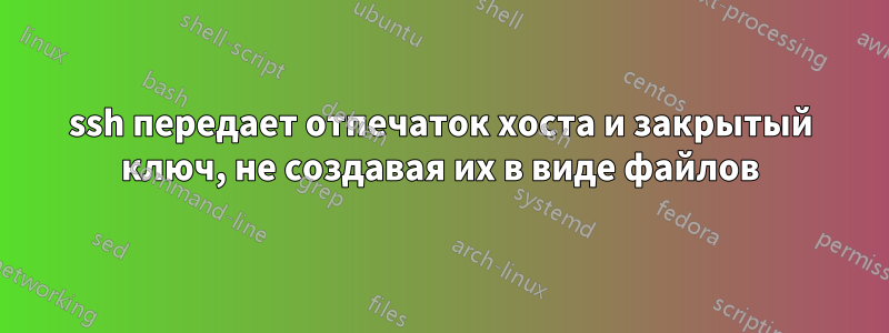 ssh передает отпечаток хоста и закрытый ключ, не создавая их в виде файлов
