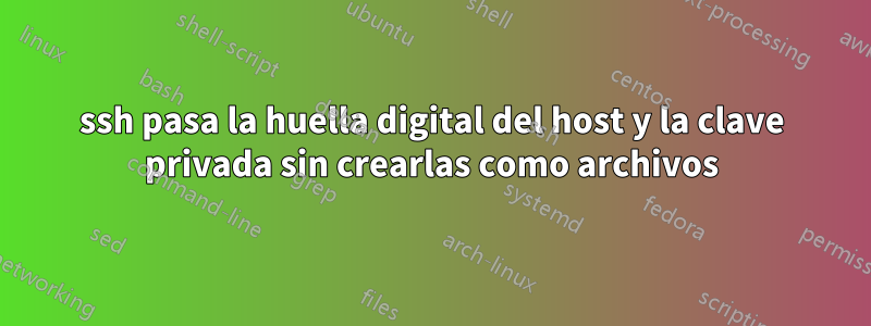ssh pasa la huella digital del host y la clave privada sin crearlas como archivos