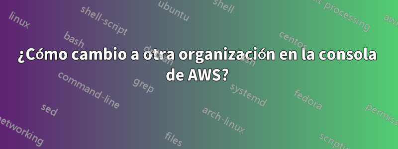 ¿Cómo cambio a otra organización en la consola de AWS?