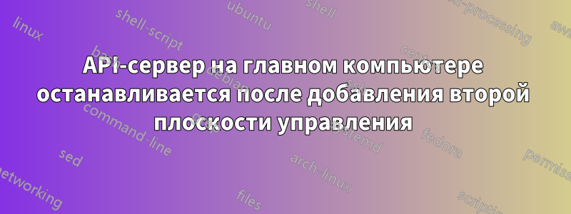 API-сервер на главном компьютере останавливается после добавления второй плоскости управления