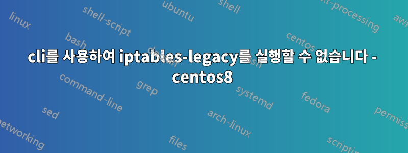 cli를 사용하여 iptables-legacy를 실행할 수 없습니다 - centos8