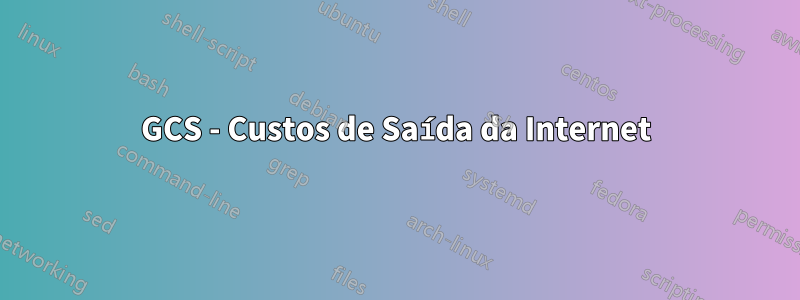 GCS - Custos de Saída da Internet