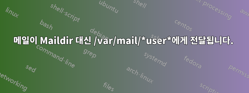 메일이 Maildir 대신 /var/mail/*user*에게 전달됩니다.