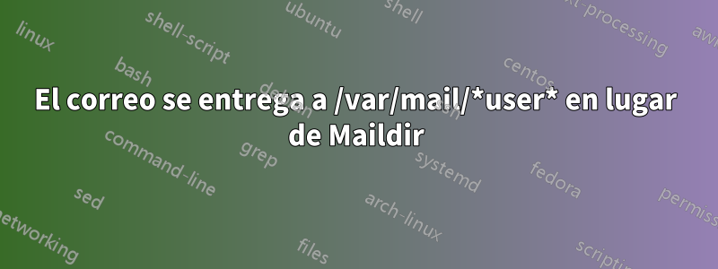 El correo se entrega a /var/mail/*user* en lugar de Maildir