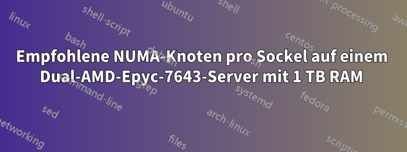 Empfohlene NUMA-Knoten pro Sockel auf einem Dual-AMD-Epyc-7643-Server mit 1 TB RAM