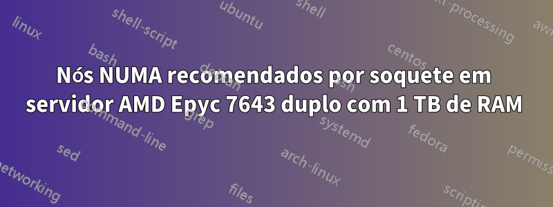 Nós NUMA recomendados por soquete em servidor AMD Epyc 7643 duplo com 1 TB de RAM