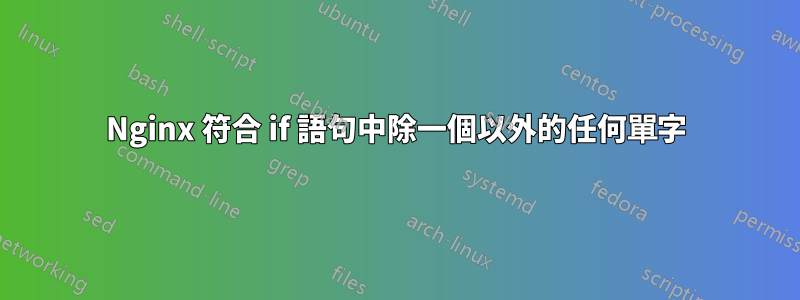 Nginx 符合 if 語句中除一個以外的任何單字