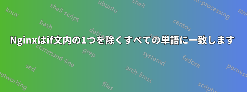 Nginxはif文内の1つを除くすべての単語に一致します