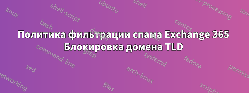 Политика фильтрации спама Exchange 365 Блокировка домена TLD