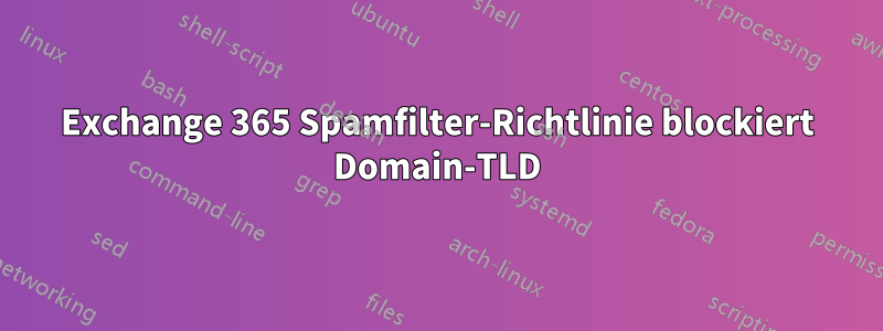 Exchange 365 Spamfilter-Richtlinie blockiert Domain-TLD