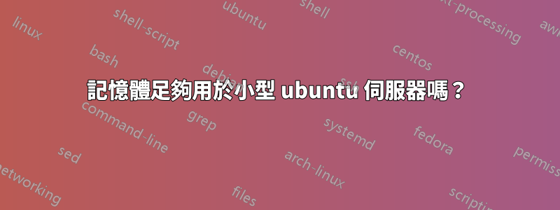 記憶體足夠用於小型 ubuntu 伺服器嗎？